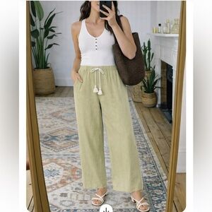 Revolve x Majorelle Green Linen Jazmine Pants